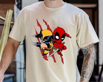 Deadpool and Wolverine Shirt, Deadpool Wolverine Besties Marvel Tee, Best Friends Sweatshirt, Deadpool 3 Movie T-Shirt, Cute Marvel Gift