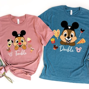 Chip N Dale Snacks Shirt, Double Trouble T-Shirt, Disney Couple Gift, Disney Sibling Tee, Double Trouble Couple Tee, Chip N Dale Sweatshirt