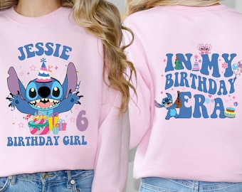 Custom Stitch Birthday Shirt, Disney Stitch Birthday Girl T-Shirt, Disney Birthday Boy Sweatshirt, Birthday Gift, In my Birthday Era Tee