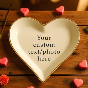 Personalized Your Text Photo Ring  Dish, Custom Text Ring  Holder, Personalize Photo Gift, Custom Logo Dish, Photo On Dish, Cute couple Dish