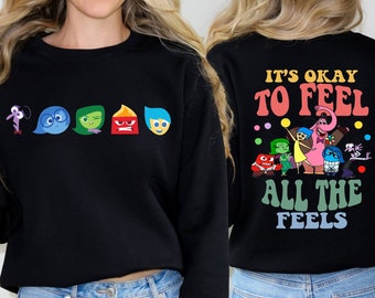 It's Okay To Feel All The Feels Shirt, Mental Health Sweatshirt, Inclusion Shirt, Speech Therapy Tee, Disney Inside Out T-Shirt, Disney Gift