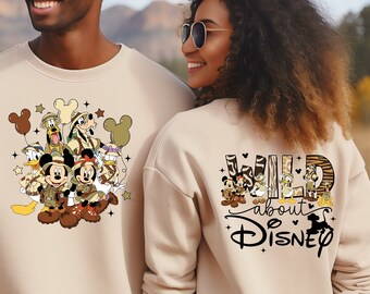 Mickey and Friends Safari Shirt, Wild about Disney, Two-sided Disney Animal Kingdom Shirt, Disney Family Safari Trip Shirt, Disney trip Tees