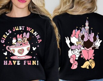 Girls Just Wanna Have Fun Shirt, Disney Minnie Daisy Summer Tee, Disney Besties T-shirt, Disney Summer, Disneyworld Sweatshirt, Disney Gift
