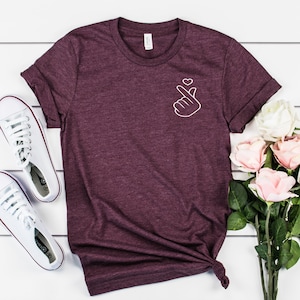 Korean Finger Heart Shirt -Saranghae Finger Heart-I love You Finger Heart- Saranghae Korean-Kpop Finger Heart- Kpop Shirt, K-Pop Shirt