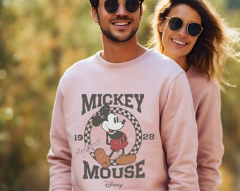 Disney Mickey Mouse 1928 Shirt, Retro Checkered Mickey T-Shirt, Disneyworld Matching Tee, Disney Family Trip Sweatshirt, Disney Mickey Gift