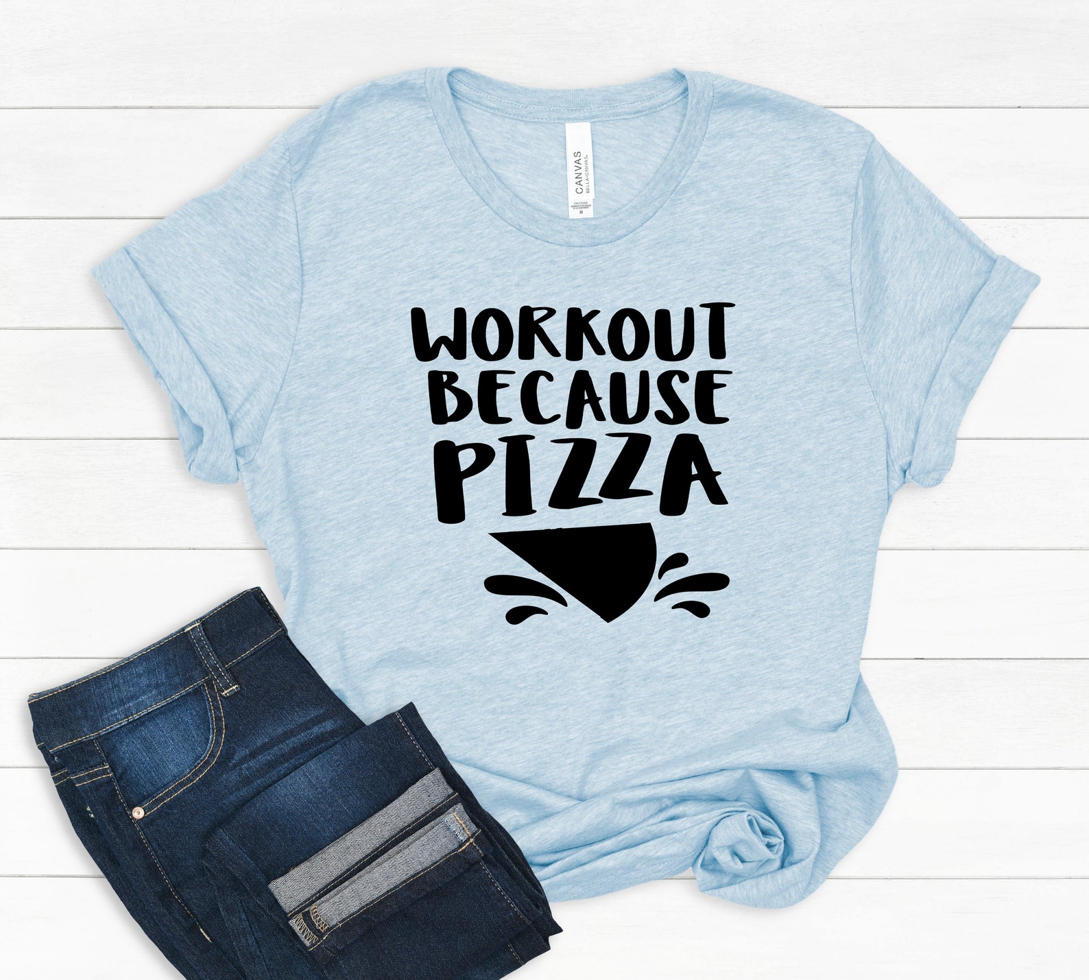 Sarcastic Saying Gym Workout Shirtworkout Because Pizza Etsy UK