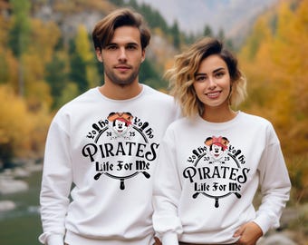 Yo Ho Yo Ho A Pirate's Life For Me Shirt, Disney Pirates Sweatshirt, Disney Mickey and Minnie Pirate Themed Tee, Disney Pirate Cruise Gift