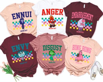 Inside Out Characters Shirt, Inside Out Family Tee, Inside Out Checkered T-Shirt, Inside Out 2 Sweatshirt, Inside Out Group Matching Gift