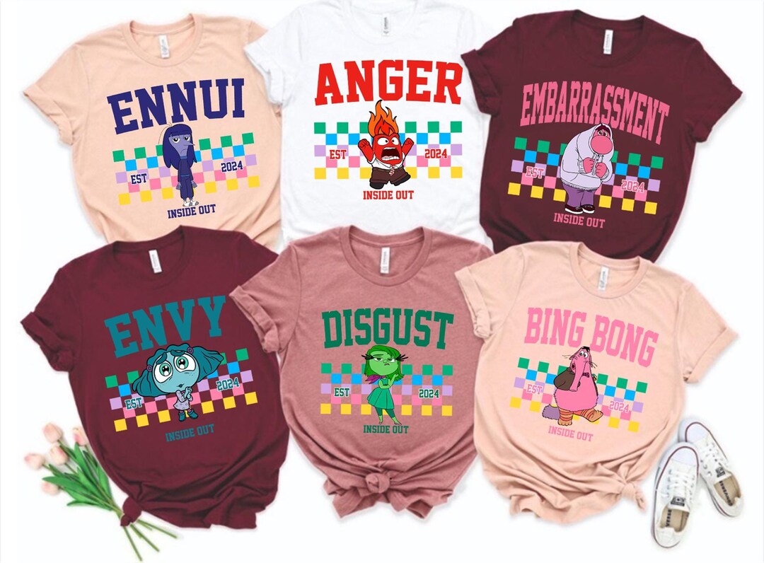 Inside Out Characters Shirt, Inside Out Family Tee, Inside Out Checkered T-shirt, Inside Out 2 