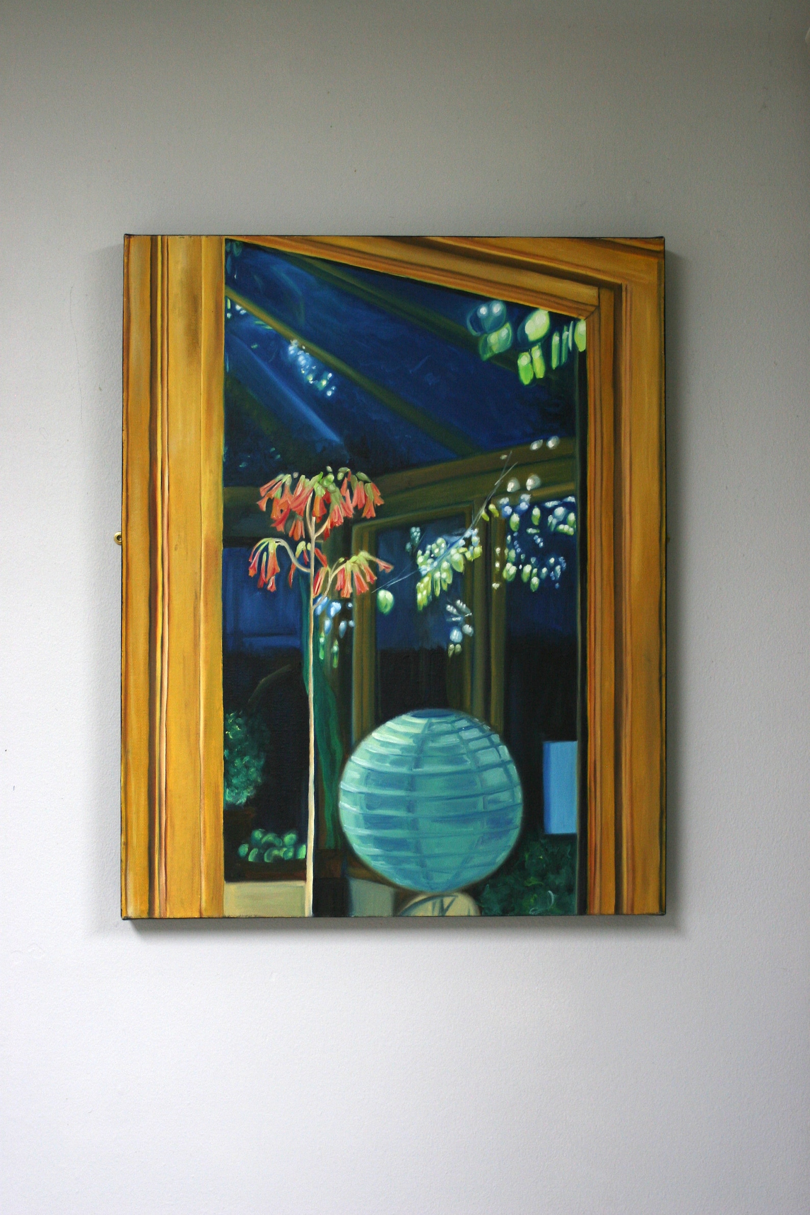 Oil Painting of Reflections in Window Etsy