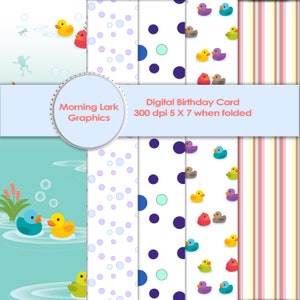 5-Piece Rubber Duckie, Bath Time for Baby, You&#39;re the One! Digital Paper Pack 12 X 12 300 DPI