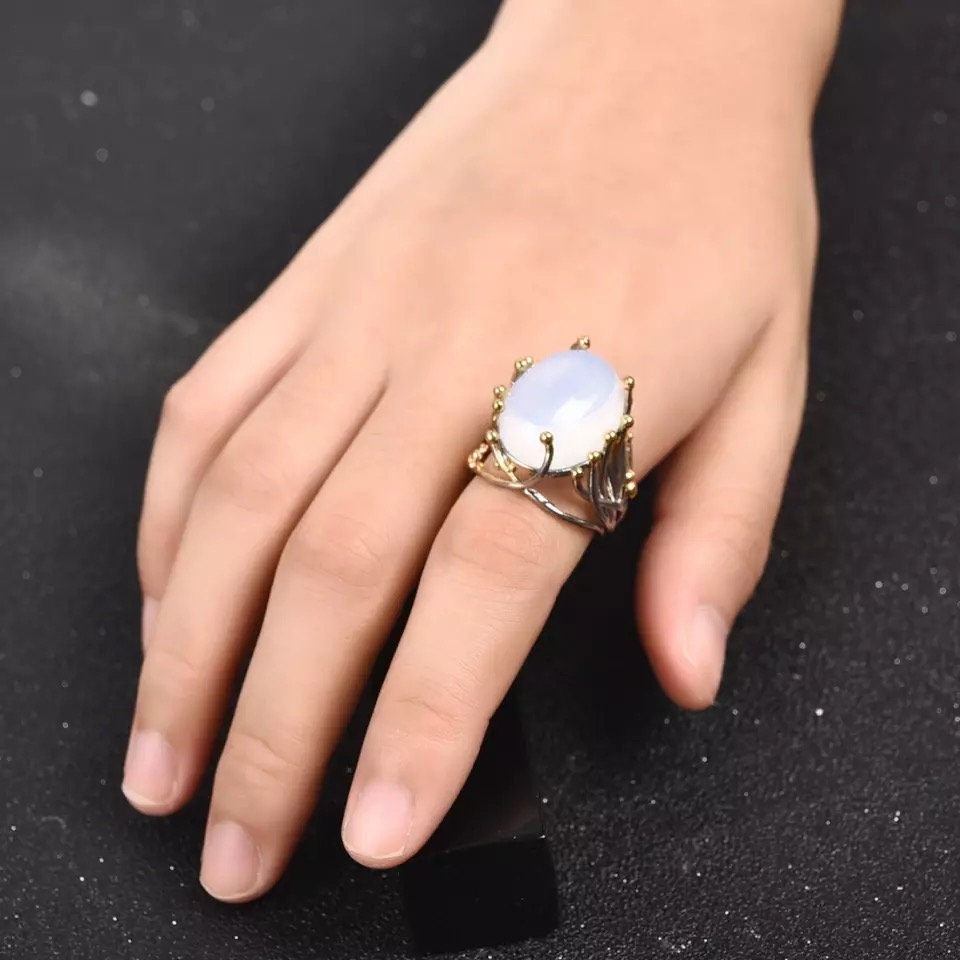 Moonstone Ring Handmade Ring Gemstone Ring Statement Ring - Etsy