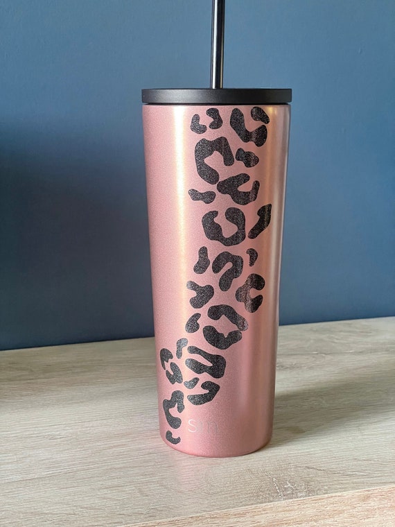 Leopard Vinyl Trail 24oz Simple Modern Insulated Stainless Steel Classic  Tumbler With Straw 