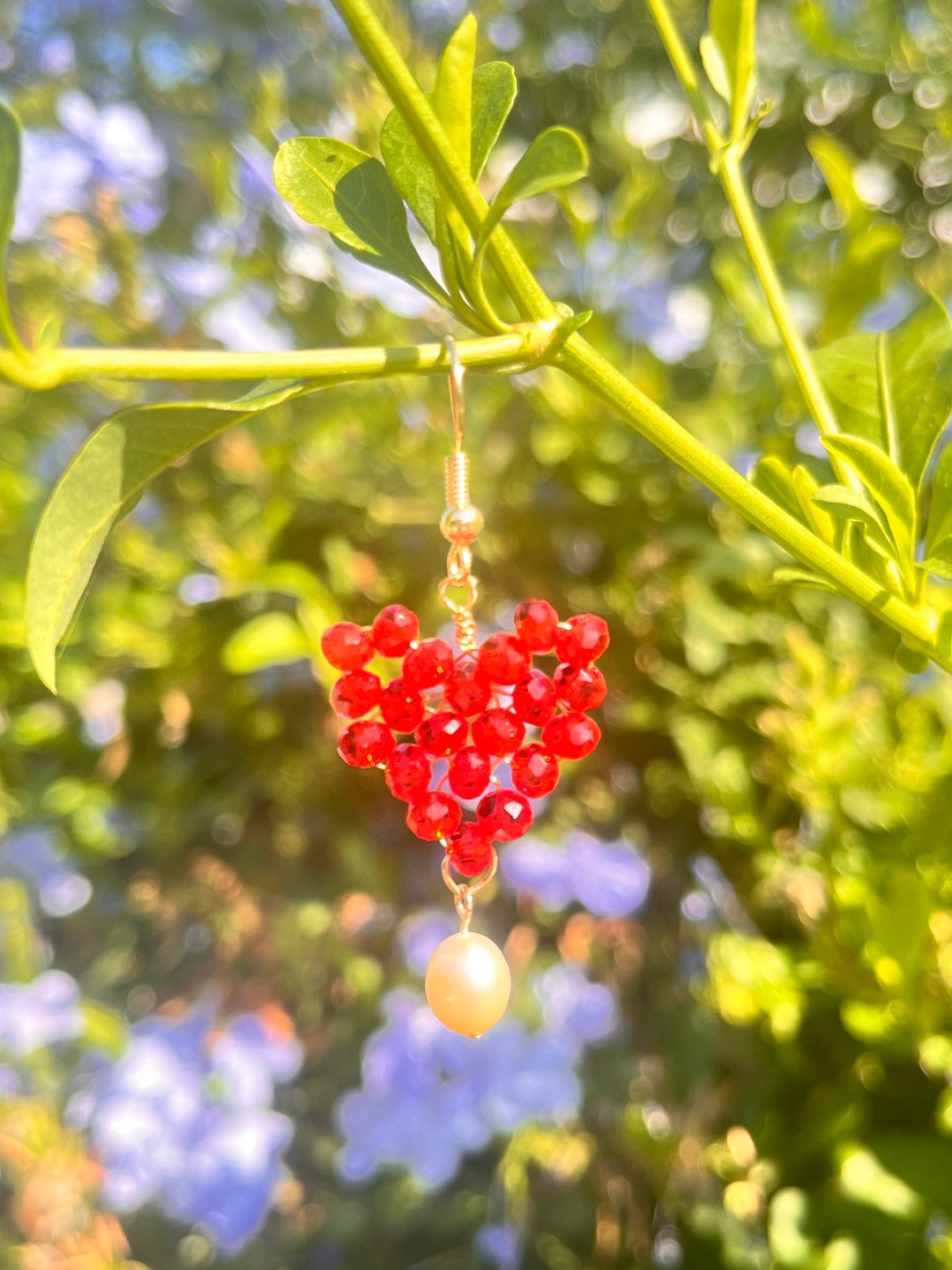 Beaded Heart Earrings Pattern,beaded Heart Necklace Pattern,beaded