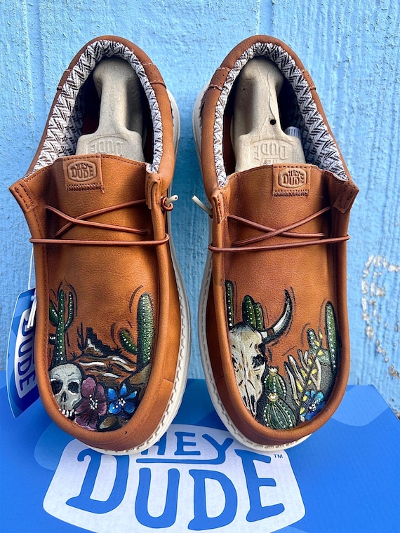 Custom Hey Dudes Shoes, Custom Casual, Custom Footwear, Western Shoes