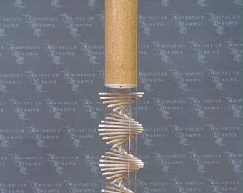 Large Amaranth Rainstick, 10 Minute Long Duration Clear Spiral Rain Stick, Meditation, Sound Healing Instrument