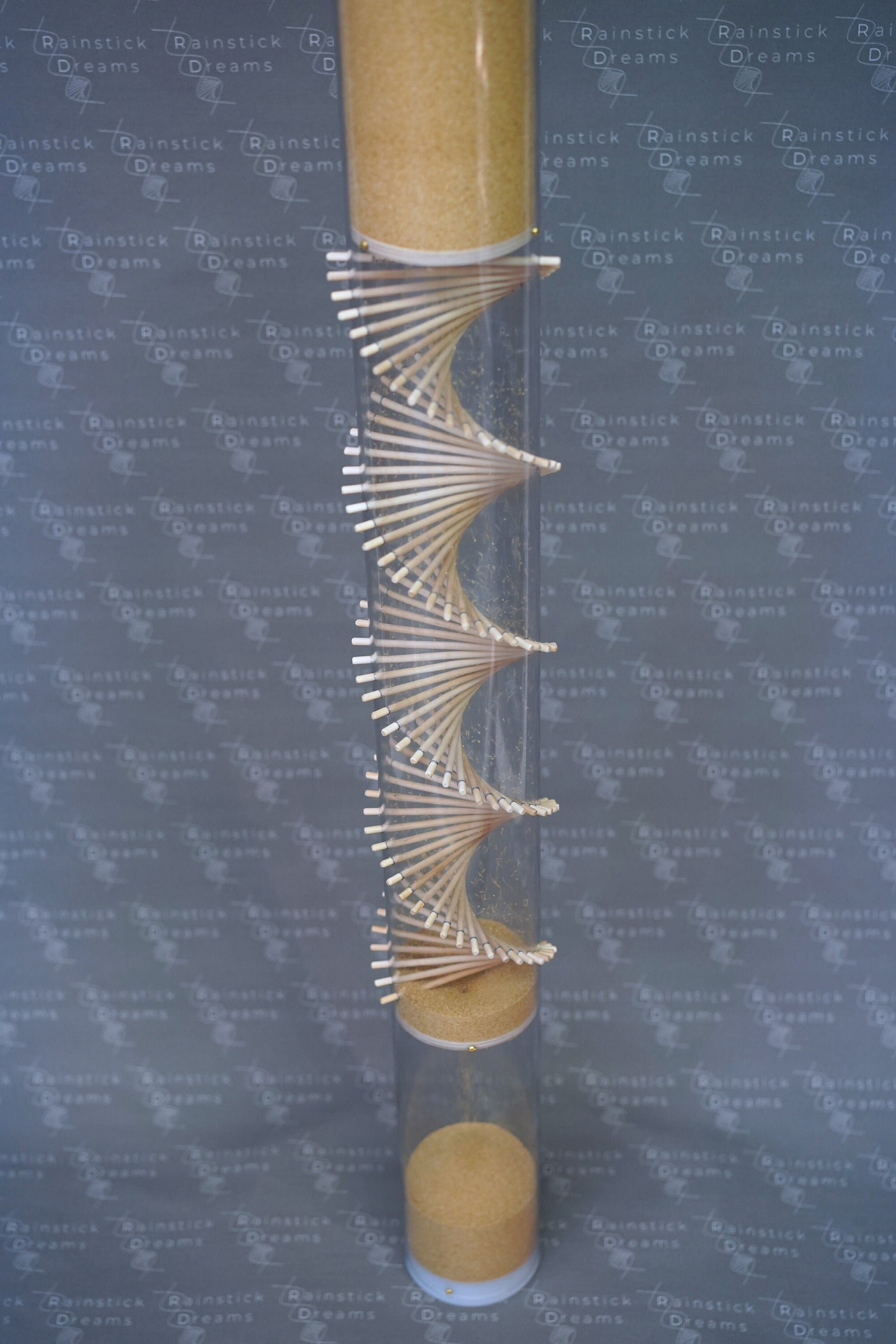 XL Amaranth Rainstick Longest Duration Clear Spiral Rain Stick
