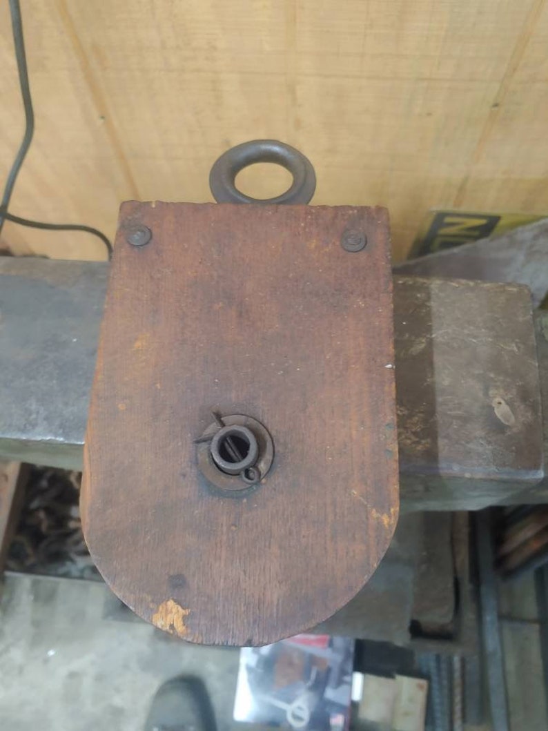 Antique Handmade wooden barn pulley. Etsy