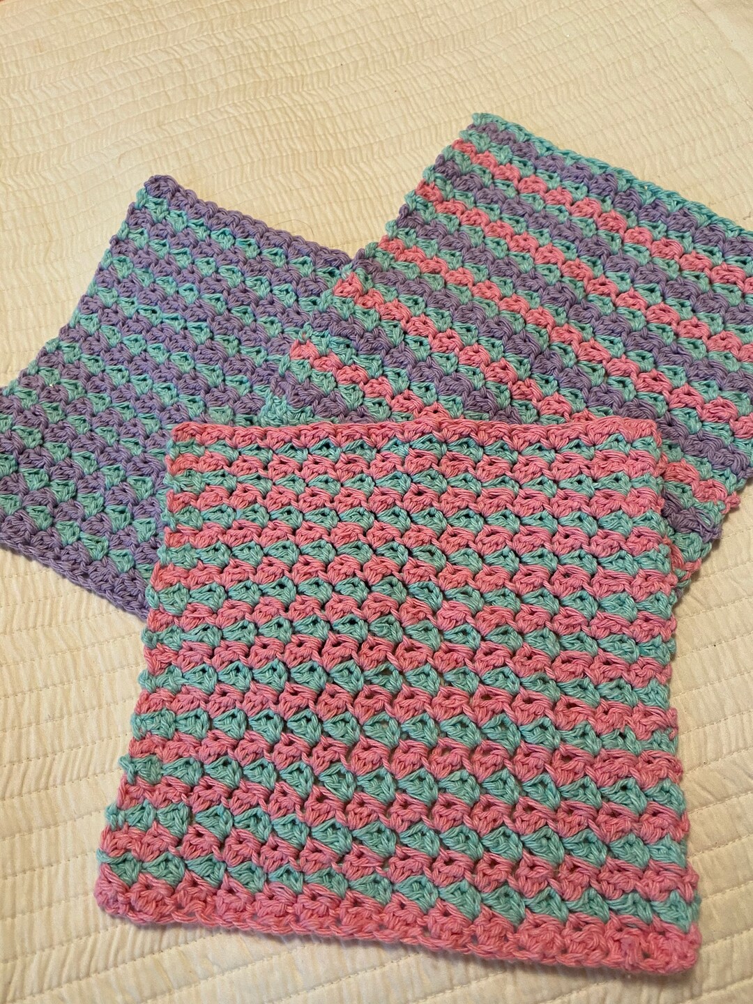 Crochet Cotton Washcloth Set Etsy