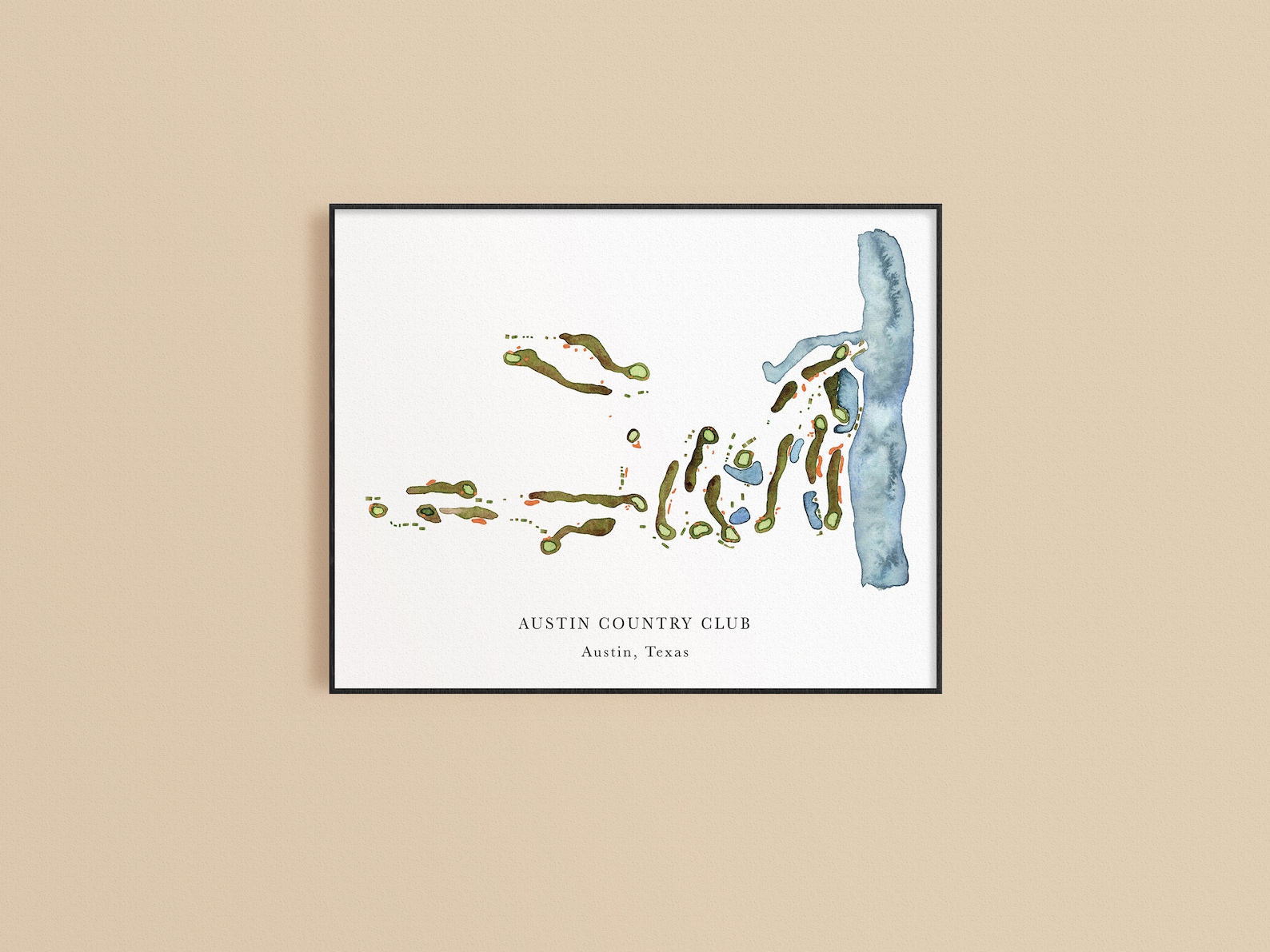 Austin Country Club Golf Course Map Etsy