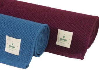 Natural organic handwoven Cotton Yoga Mat for Sustainable, Yoga, Pilates, Fitness, and Meditation