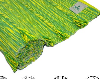 Natural herbs infused Organic Cotton yoga mat for meditation, Pilates, fitness, prayer| Hand-woven, Anti-slip back| No Synthetic or chemical