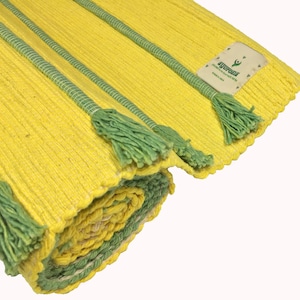 Ayurvedic herbs infused handwoven cotton yoga mat for meditation, Pilates, fitness, prayer| rubber coat grip back |Home Decor|