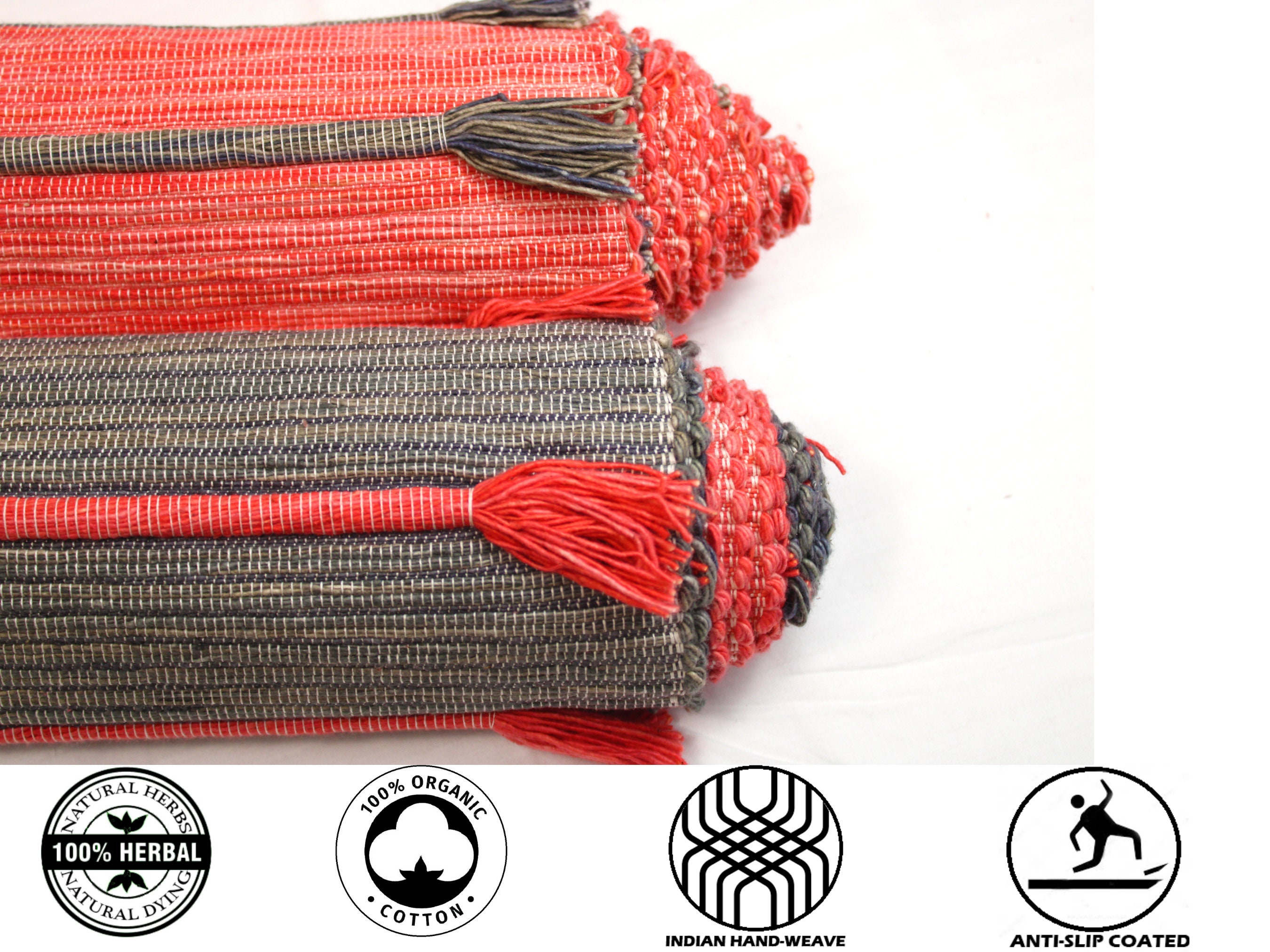 Natural Herbs Infused Organic cotton yoga mat with traction Etsy