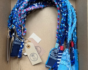 Buddycat66 Blue Vintage Bandana Lanyard