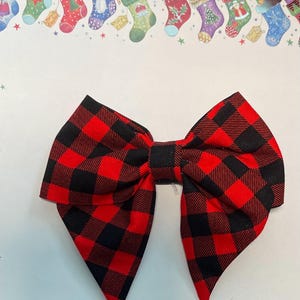 Red and Black plaid bow