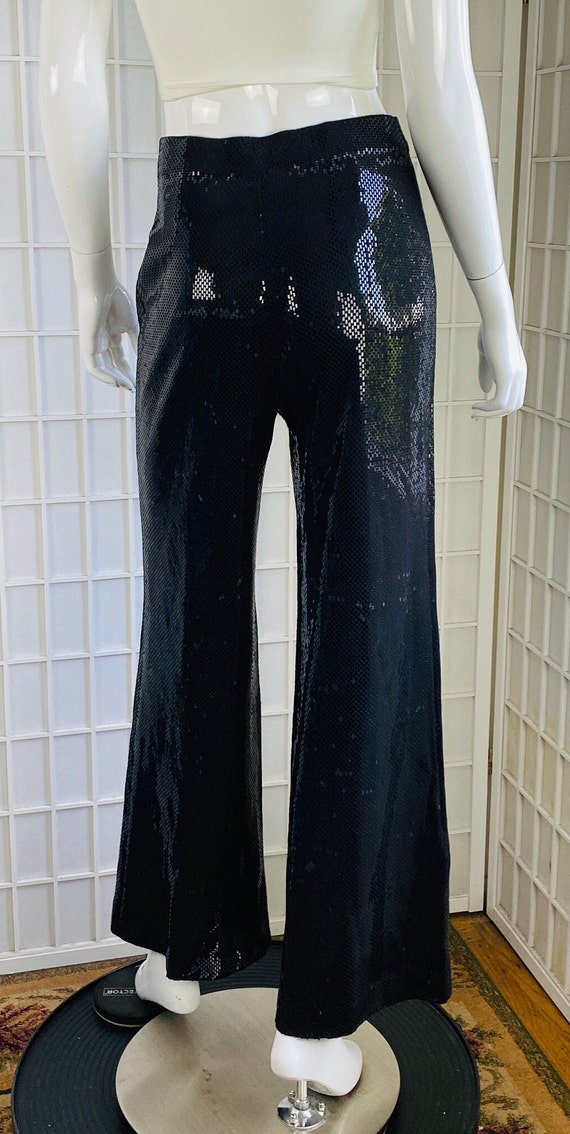 Vintage St John Black Sequined Flare Pants, 4. - image 2