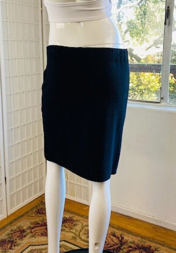 St John black rayon knit mini skirt, 4. - image 3
