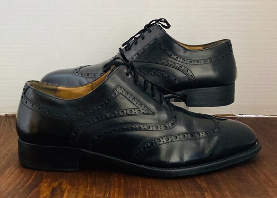 Gucci Italy Mens Leather Lace Wing Tip 