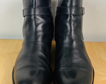 Shipton & Heneage London Black Calf Skin Wandle Strapped Chelsea Boots, 12.