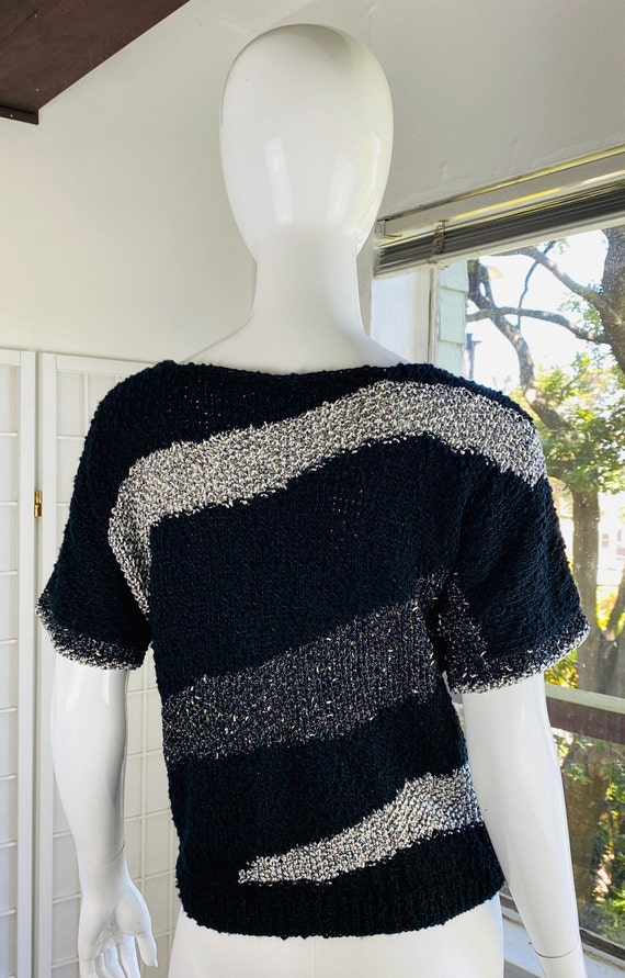 2 Vintage Hand Knit Top/ Sweaters w/ Bateau Neck … - image 2