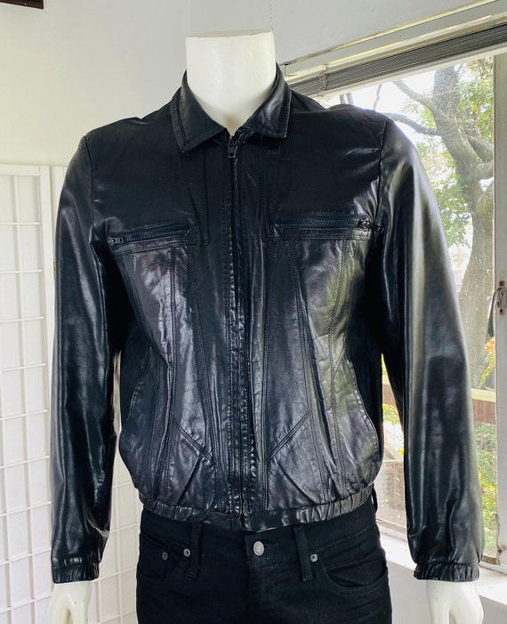Wilson men's shop black leather jacket