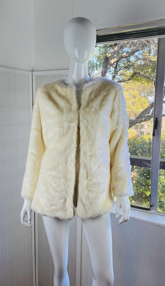 Vintage Salini Salian, white faux fur cocktail ja… - image 1