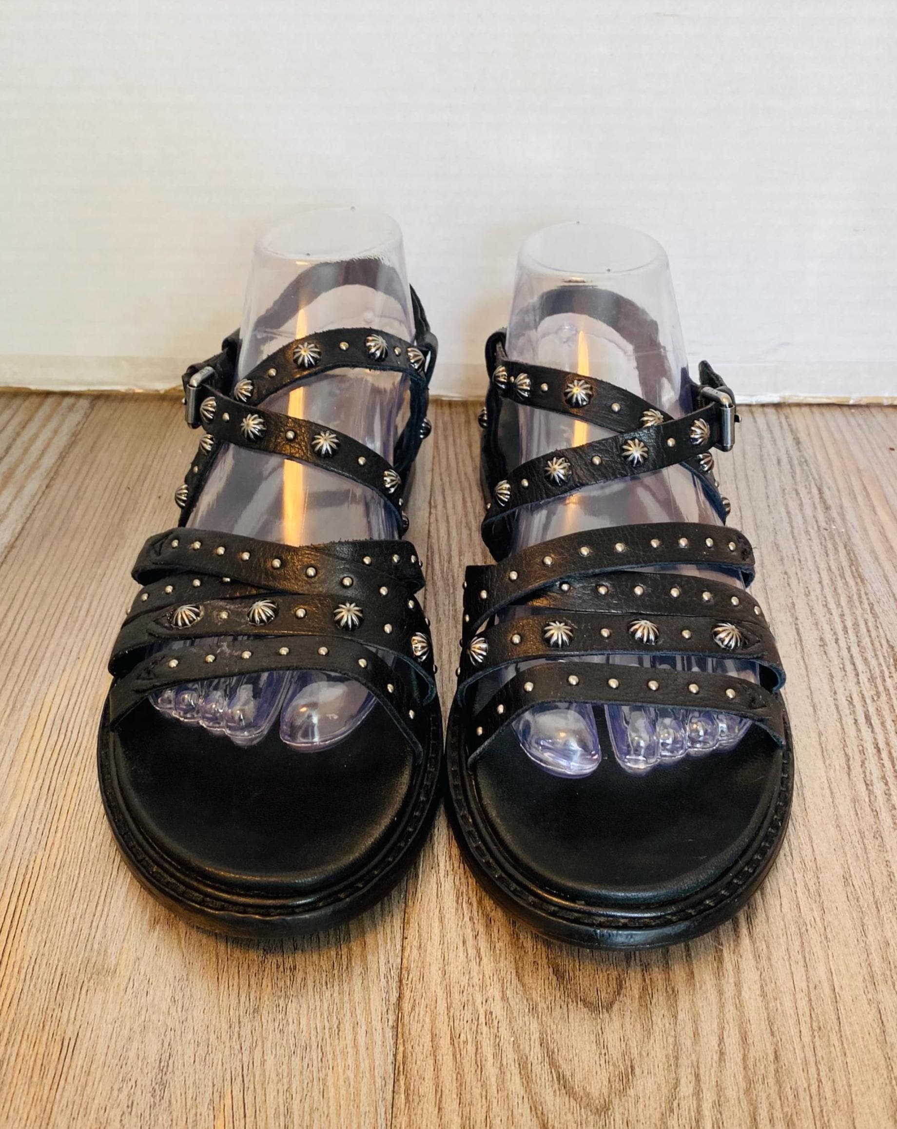 Black Stud Sandals - Etsy