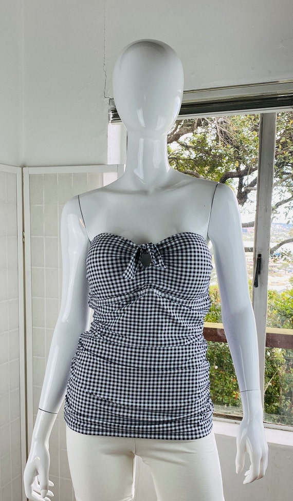 NWT, Tommy Bahama Gingham Tie Front Swimming Suit 