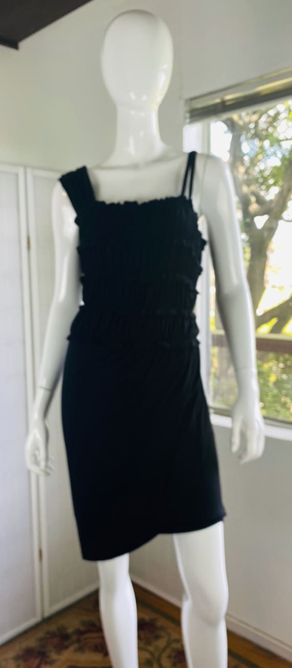 NWT, Anthropology, LEIFNOTES, black ruched dress, 