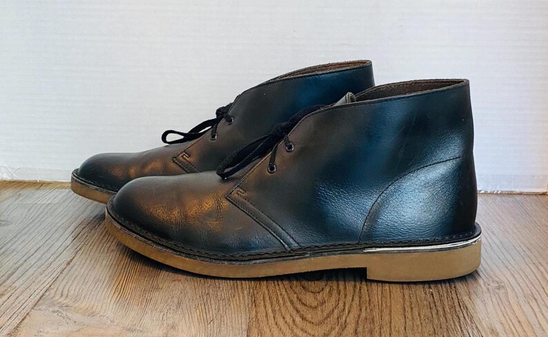 Clarks, Bushacre Mens Black Leather Desert Boots, 11 M / 44.5. image 5