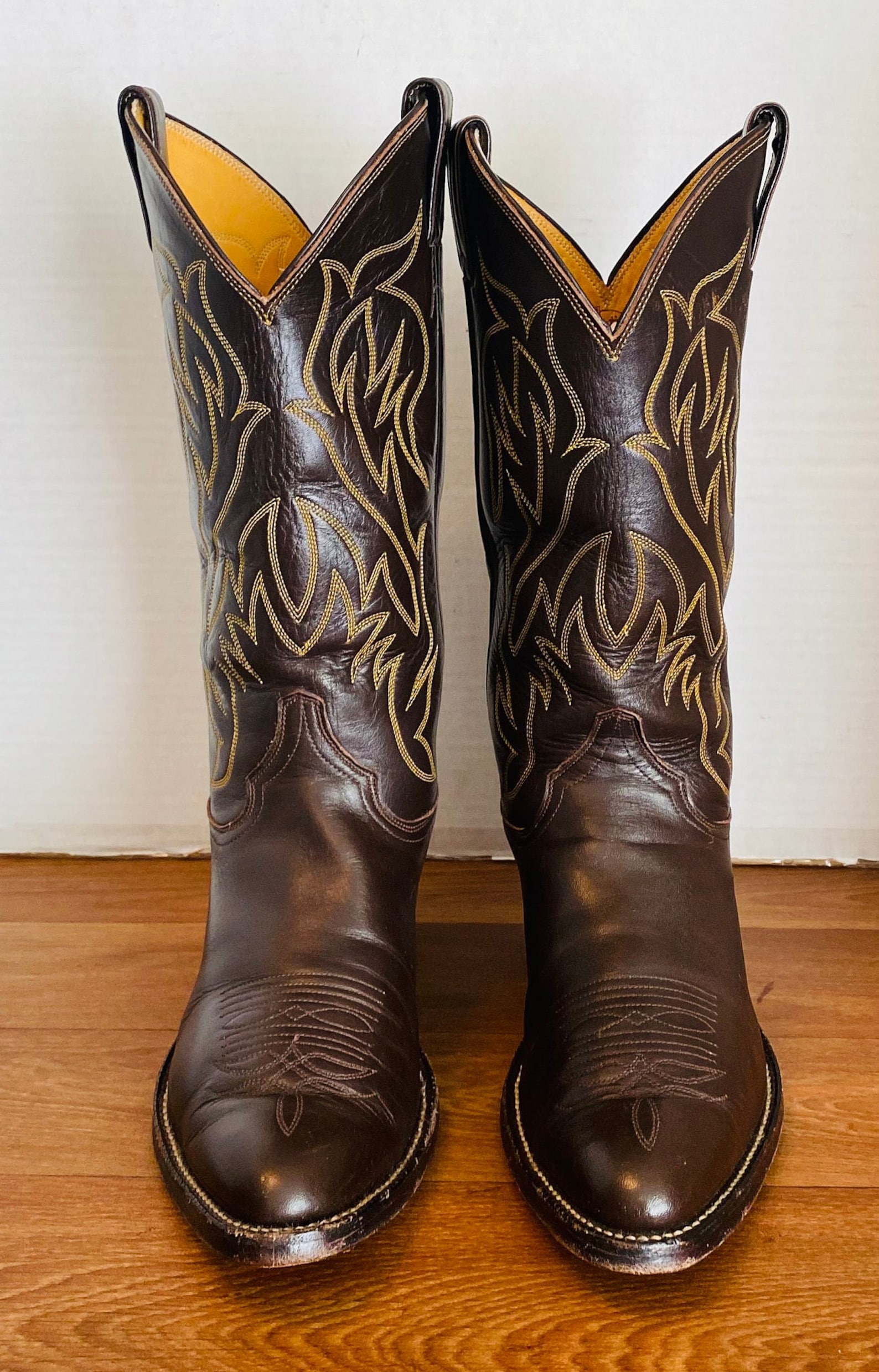 Bottes En Cuir Marron Bald Eagle Pour Hommes À Enfiler À Bout Carré