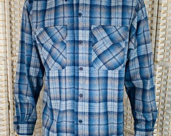 Pendelton Mens Gray Shadow Plaid Board Shirt, M. - Etsy