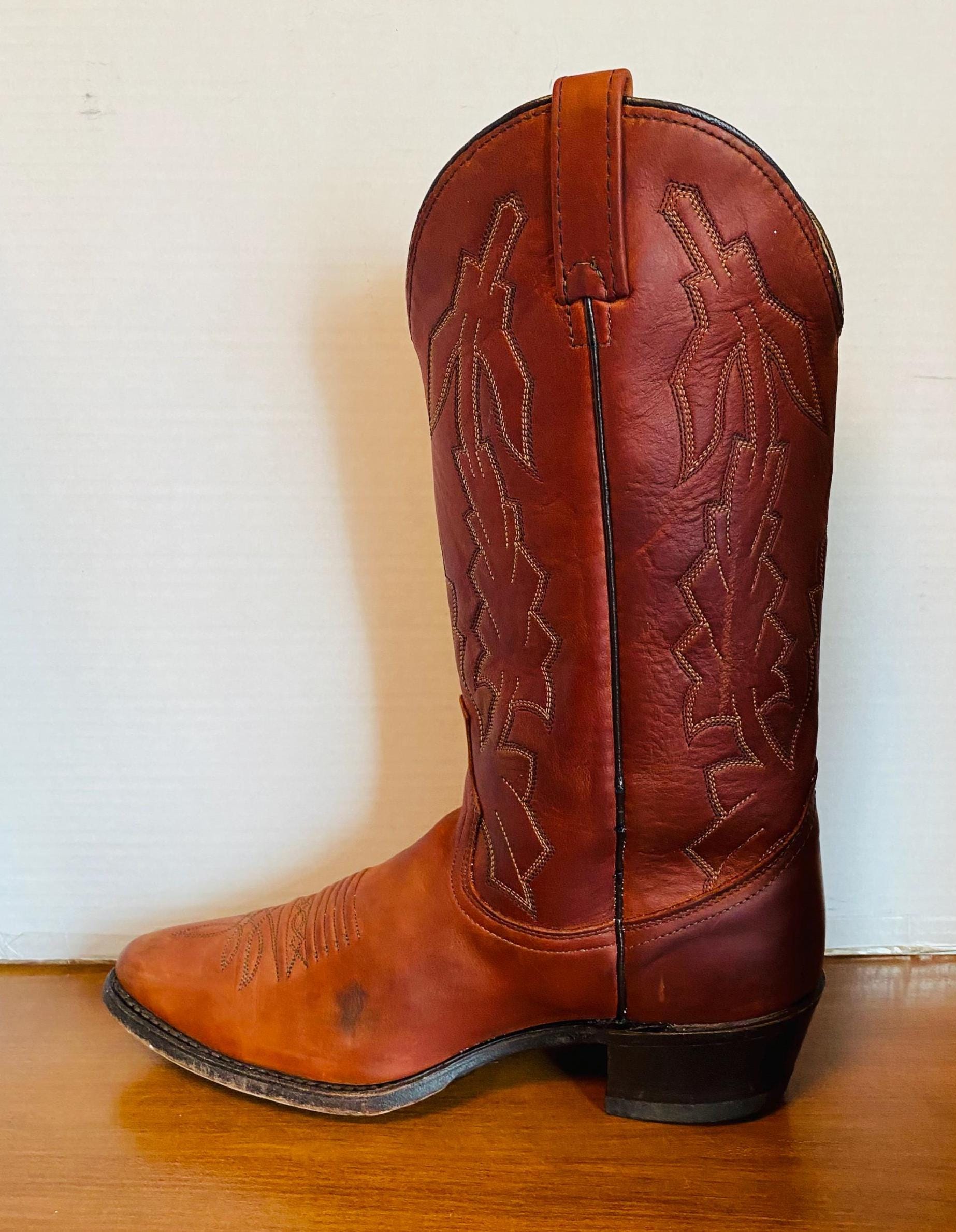 Vintage Dan Post Marlboro Mens Leather USA Hand Made Western  display picture 3