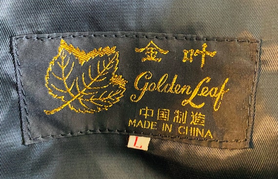 Vintage Golden Leaf, Womens Black Leather Belted … - image 4