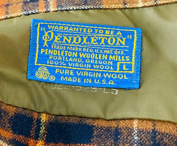Vintage Pendleton Mens Plaid Wool Shirt, L. - image 3
