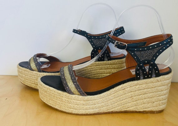 Vintage Lanvin, Paris, Esperdrille Wedge Shoe, 39… - image 7