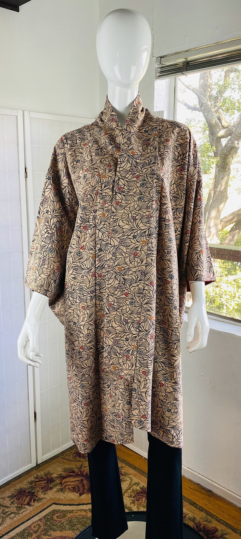 Vintage Japanese Silk Floral Kimono, Medium. Etsy