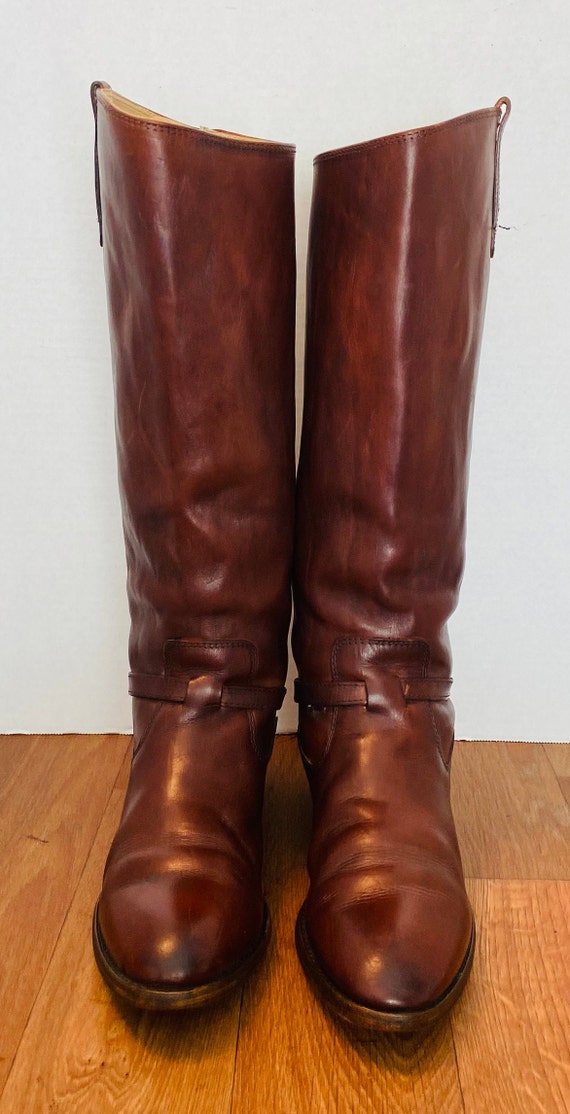 Frye, Womens Lindsay Tall Brown Leather Riding Boo