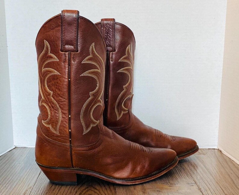 VINTAGE, USA, Justin Women Roper Bay Apache Leather Western Boots, 9 B ...